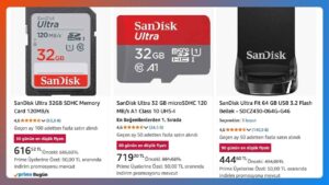 SanDisk SD Kart Fiyatları Amazon’da Düşüş Göstermeye Devam Ediyor